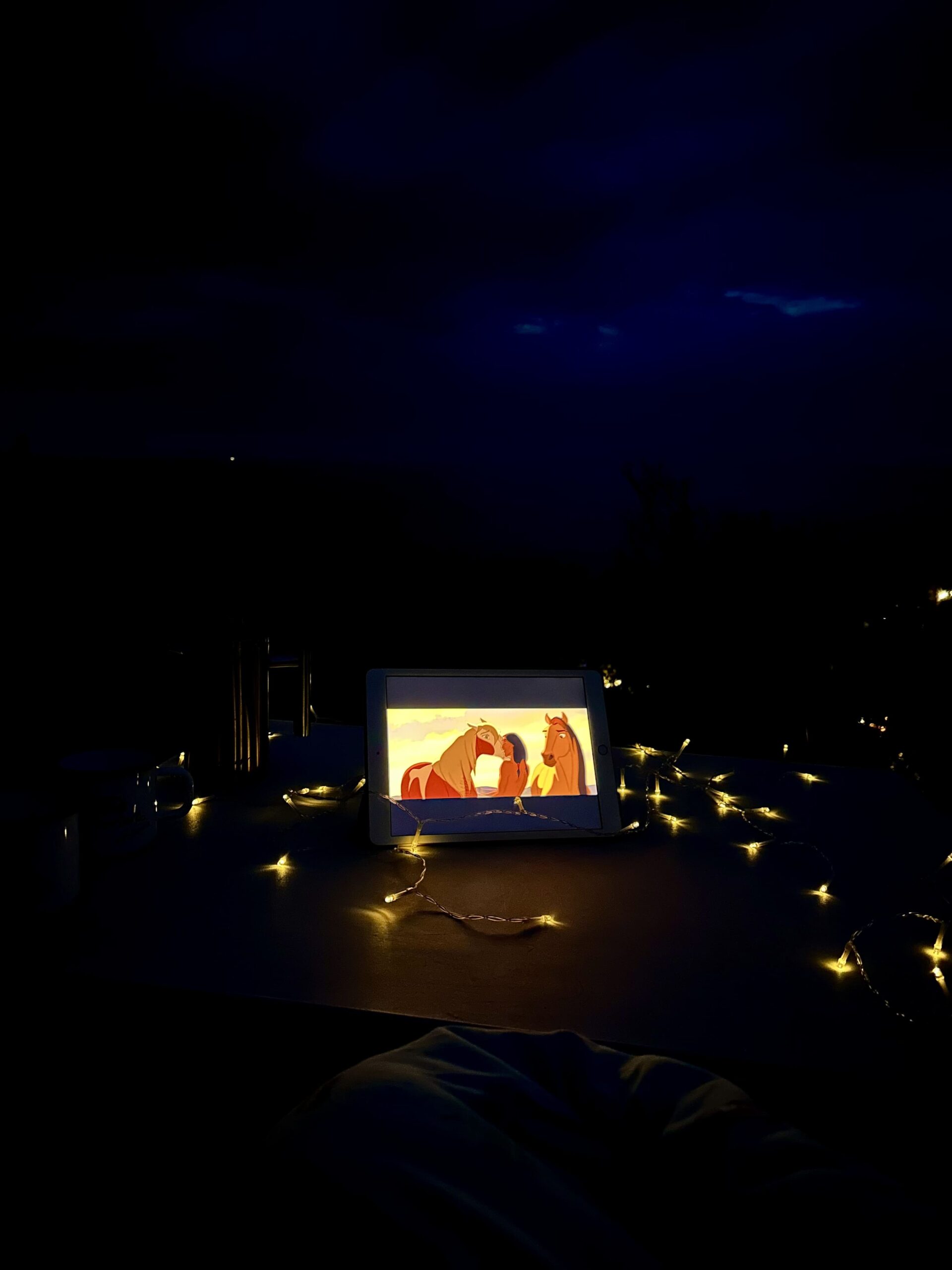 soirée cinéma en camper